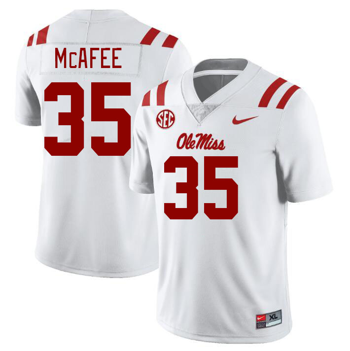 Ole Miss Rebels #35 Fred McAfee College Football Jerseys Stitched Sale-White